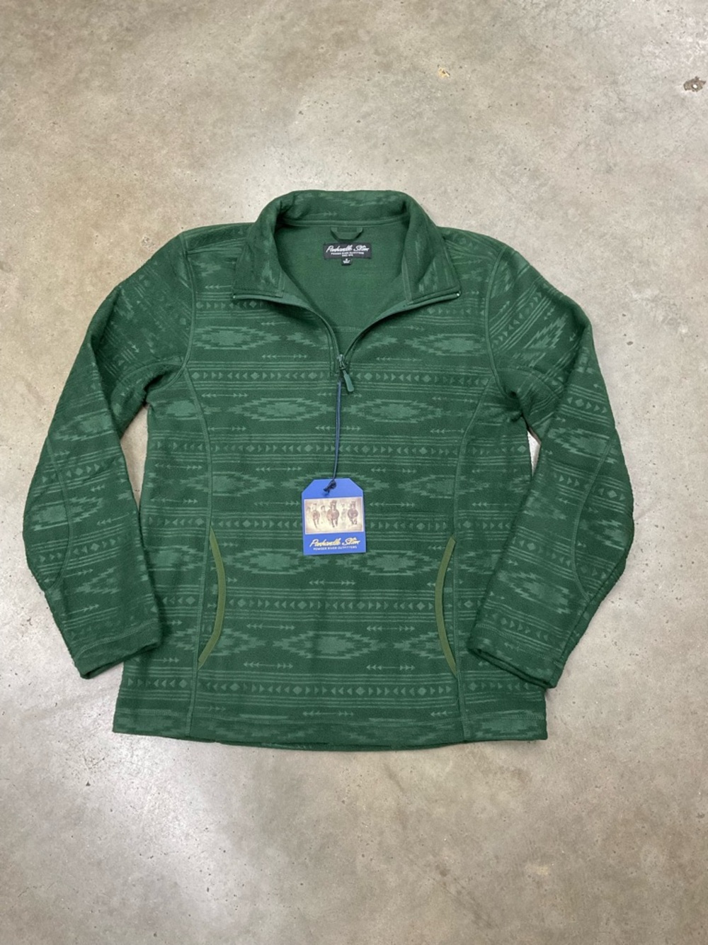 Pendleton Green Half-Zip Patterned Pullover
